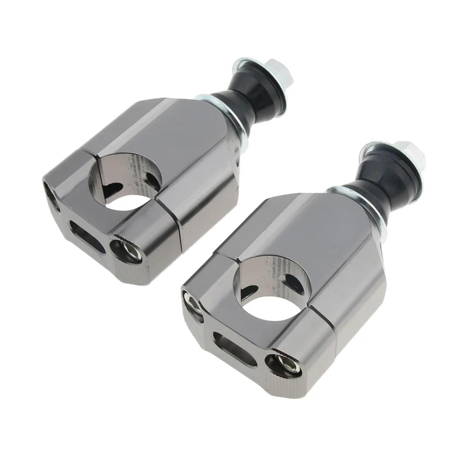 2 Piezas 22 Mm 1 1/8 'Adaptador Abrazadera Manillar Motocicleta Aluminio Manillar Delantero Motocicleta Abrazaderas Montaje Barra Gruesa Elevador Dirt Bike ATV(Plata)