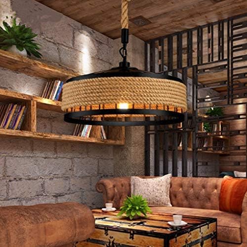 Lámpara de cuerda de cáñamo industrial para techos altos e iluminación loft