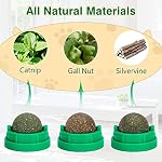 3 Pack Catnip Balls, Catnip Ball for Cats Wall, Edible Kitty Toys for Cats Lick, Safe Healthy Kitten Chew Toys, Teeth Cleaning Dental Cat Toys, Cat Wall Treats (Green) - Image 2