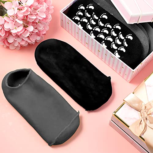 Jagely 6 Pairs Moisturizing Socks Gel Socks Extra Soft Gel Socks Gel Spa Socks For Dry Cracked Feet Skins Gel Lined Feet Care Socks For Repairing Softening Feet Dry Cracked (Black, Gray) #TOP5