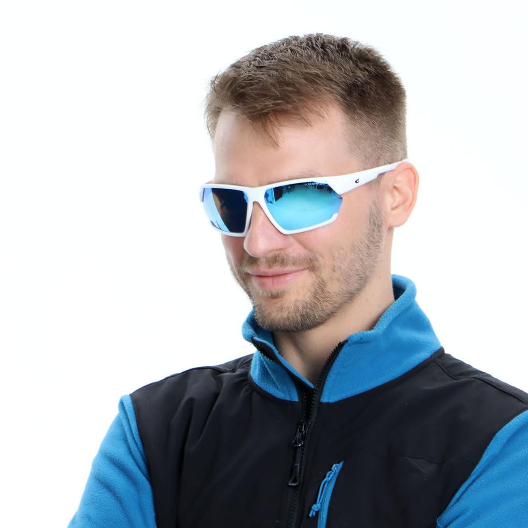 GOG Polarisierte Fahrradbrille Sport-Sonnenbrille UV400 zum Laufen Herren Damen UV400 Premium E150-1P