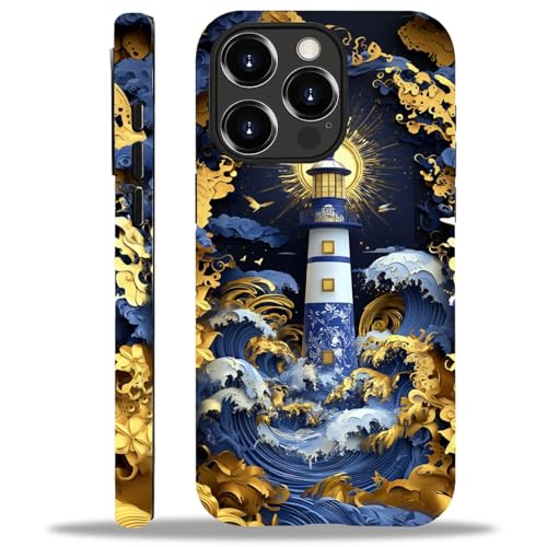 Coque rigide iPhone 14 Pro Max motif phare pour un style marin