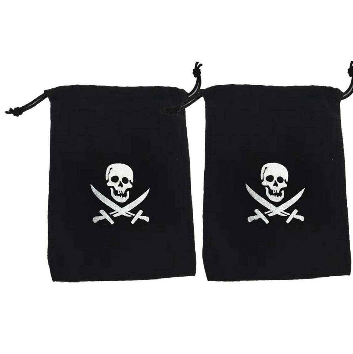 Amazon | 海賊巾着袋 スカルパターン 海賊宝袋 金貨キャプテンポーチ ハロウィンパーティー 子供 海賊衣装 2個セット （ブラック） |  Sinyde | ジュエリー収納 通販 MUCKLILY 海賊コインバッグ 巾着ポーチ 20個 ハロウィン用 丈夫なスカルデザイン  パーティーやお祝いの ...