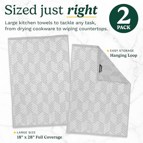 Image of Best Brands Cuisinart Cotton Kitchen Towels, 2-Pack 18x28, Bleach Safe