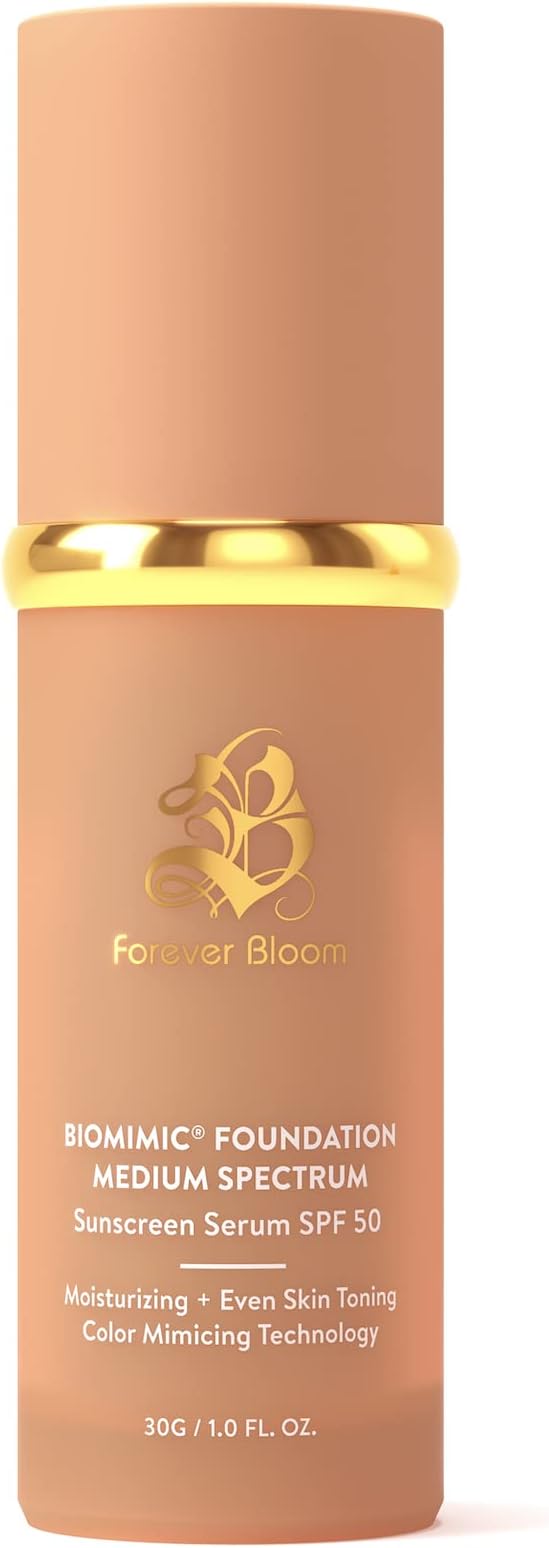 Bio Mimic Foundation Medium Spectrum by Forever Bloom; Protecting from Sun with SPF50; for Gym, Sports, Dancing