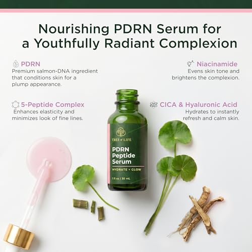 Image of Tree of Life PDRN Serum for Face with Salmon DNA - Brightening and Hydrating Face Oil for Dark Spots and Fine Lines - Suitable for Sensitive Skin - Dermatologist Tested Skin Care - 1 Fl Oz