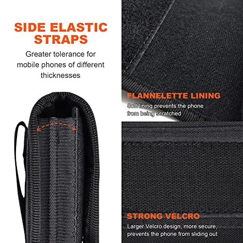 Dual Phone Holster Pouch,Wildox Horizontal Cell Phone Case For 2 Phones, Nylon Phone Belt Holder With Card Holder For Big Smartphone Within 6.8'' #TOP3