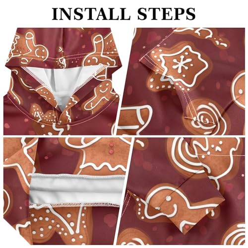 Kids Hoodies Sweaters Christmas Gingerbread Man Hooded Sweatshirts with Big Pockets for Boys Girls B04004113