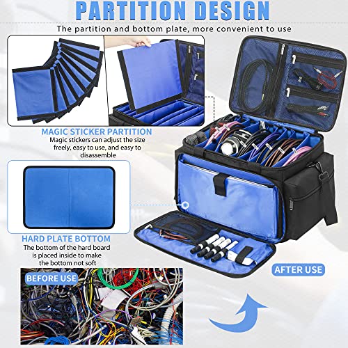 Image of AKOZLIN Cable File Bag with Dividers for Sound Instrument Accessories
