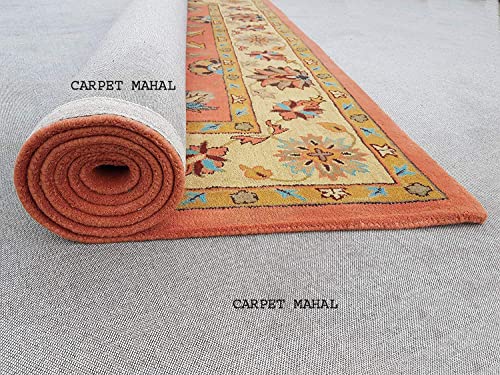 Image of Carpet Mahal Export Quality Handmade Tuffted Pure Woollen Carpet for Living Room Bedroom Size 6 x 6 feet Square (180X180 Cm) Color-Multi