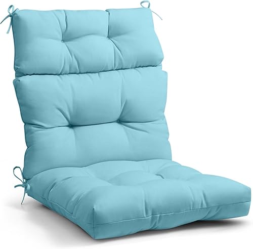 EAGLE PEAK Cojín Acolchado para Silla de Patio con Respaldo Alto para Exteriores/Interiores, Juego de 1, 46'' x 22'', Azul Claro
