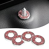 Sodcay 4 Pack Bling Car Inner Door Lock Covers, Rhinestones Pull Rod Bolt Decoration Stickers, Auto