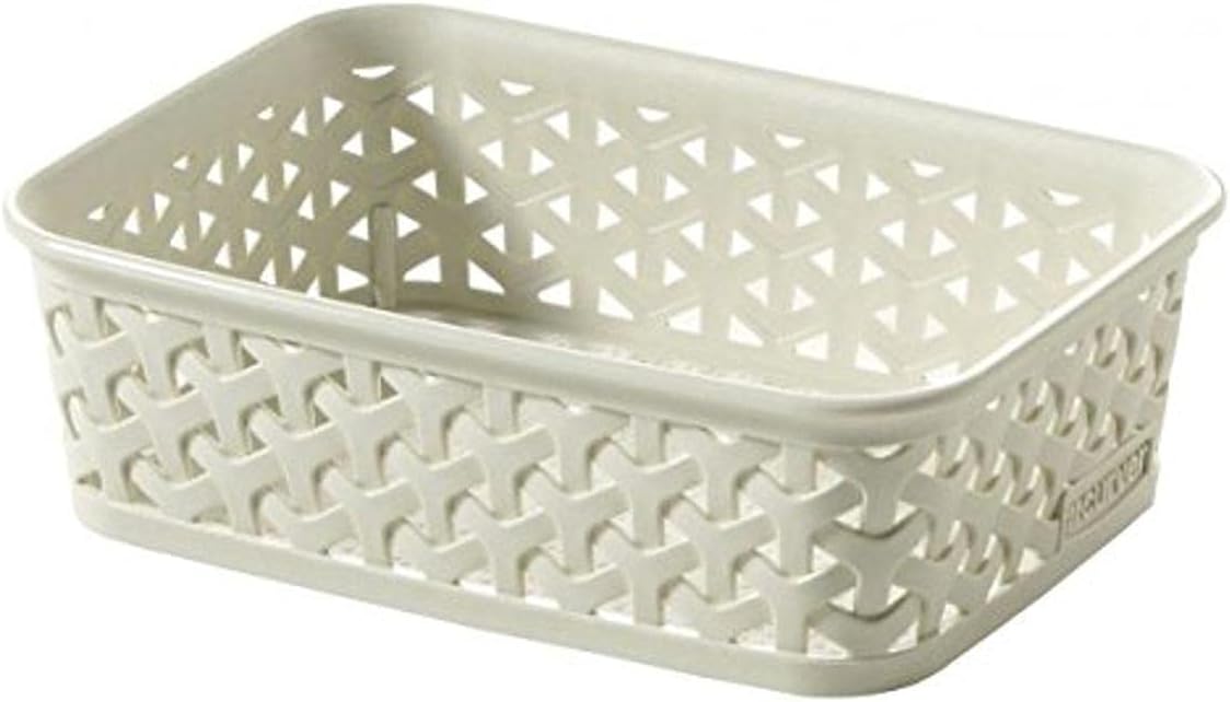 CURVER My Style A6 Storage Basket for Office, Entrance, Living Room, Bathroom – 19.8 x 14.5 x 6 cm – White