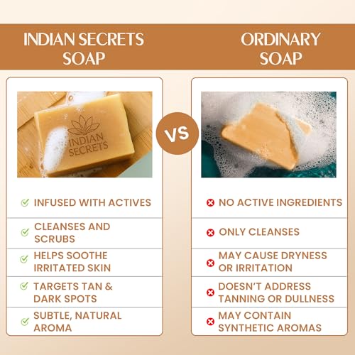 Image of Kojic Acid & Saffron Detan Scrub Soap With Turmeric & Niacinamide | Skin Brightening Soap | Dark Spots, Pigmentation & Tan Removal Bathing Soap For Men & Women
