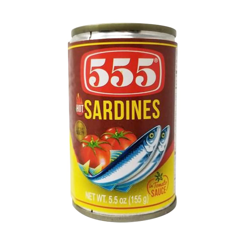 555 Sardines Hot in Tomato Sauce 5.5oz Gourmet Food