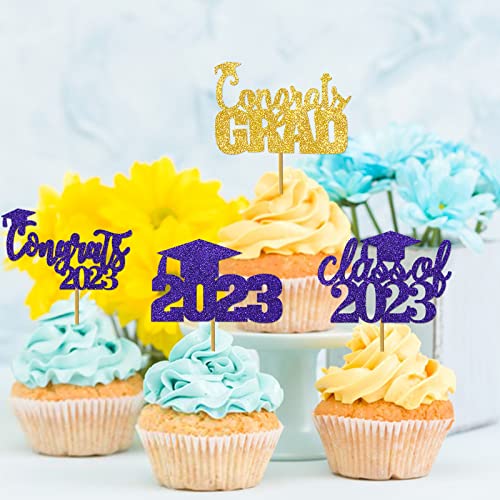 Purple Graduation Cupcake Toppers 2023, Graduation Cupcake Picks, Class Of 2023 Cupcake Toppers, Grad Cupcake Toppers 2023, Graduation Cap Cake Topper 2023, Congrats Cupcake Toppers #TOP4