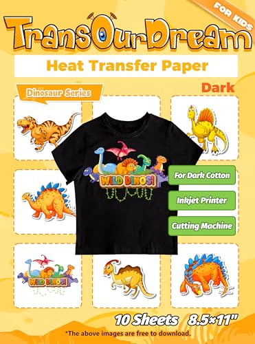 TransOurDream Dark Heat Transfer Paper for Inkjet Printer (10 Sheets,...