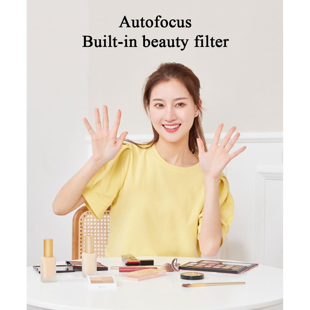 LEIYTFE Fotocamera Per Computer Portatile HD Wide-angle E Video Web Camera, Modalità Di Bellezza, Doppi Microfoni Ad Annullamento Del Rumore, Webcam Per Computer Per Calling Meeting Gaming(4K)