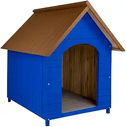 Casa Casinha De Cachorro em Madeira Pintada Gigante N6 (Azul)