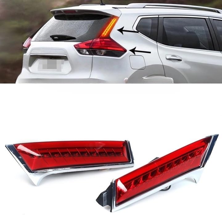 Miniatura 4 de StumpT Parada de freno de coche, lámpara trasera izquierda y derecha, luz trasera para parachoques trasero, compatible con Nissan X-Trail T32