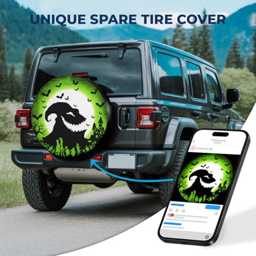 Image of GENANY Horror Sack Father's Day PVC Spare Tire Cover for RV Trailer, Waterproof, No Camera Hole, Size 15 Fits 27-29 Inch