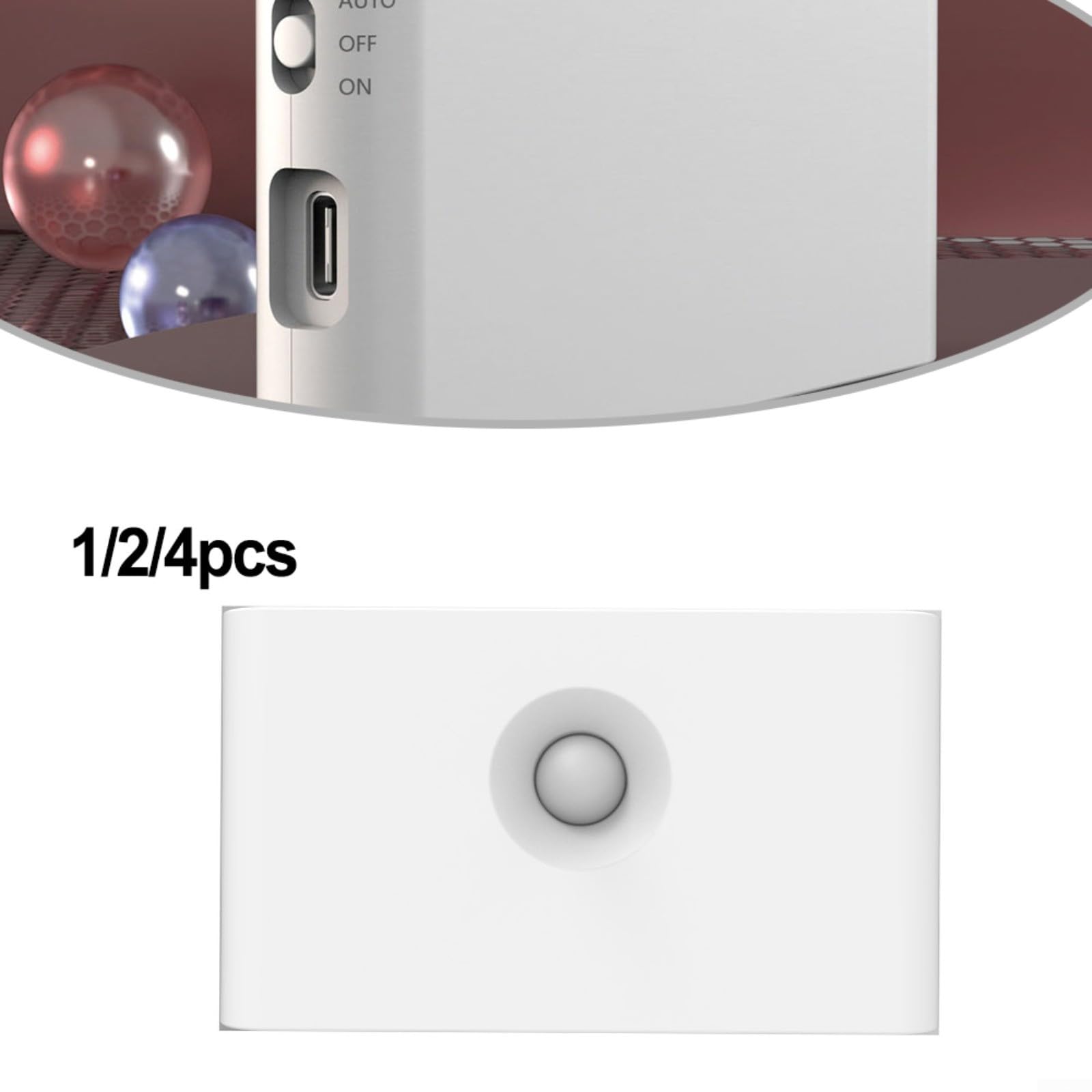 FUBESK Luce notturna a LED con sensore di movimento, ricaricabile tramite USB, 3 modalità, 2700 K, luce calda, installazione magnetica per scale, corridoi, camere da letto, bagni, batteria 400 mAh (4
