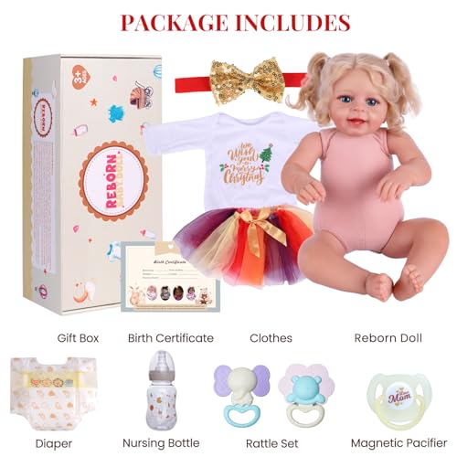 Muñeca Reborn Bebé Realista 18 Pulgadas Rubia miniatura 6