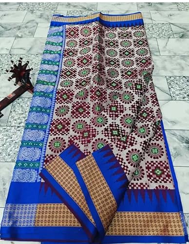 Generic brown sambalpuri silk saree – image 2