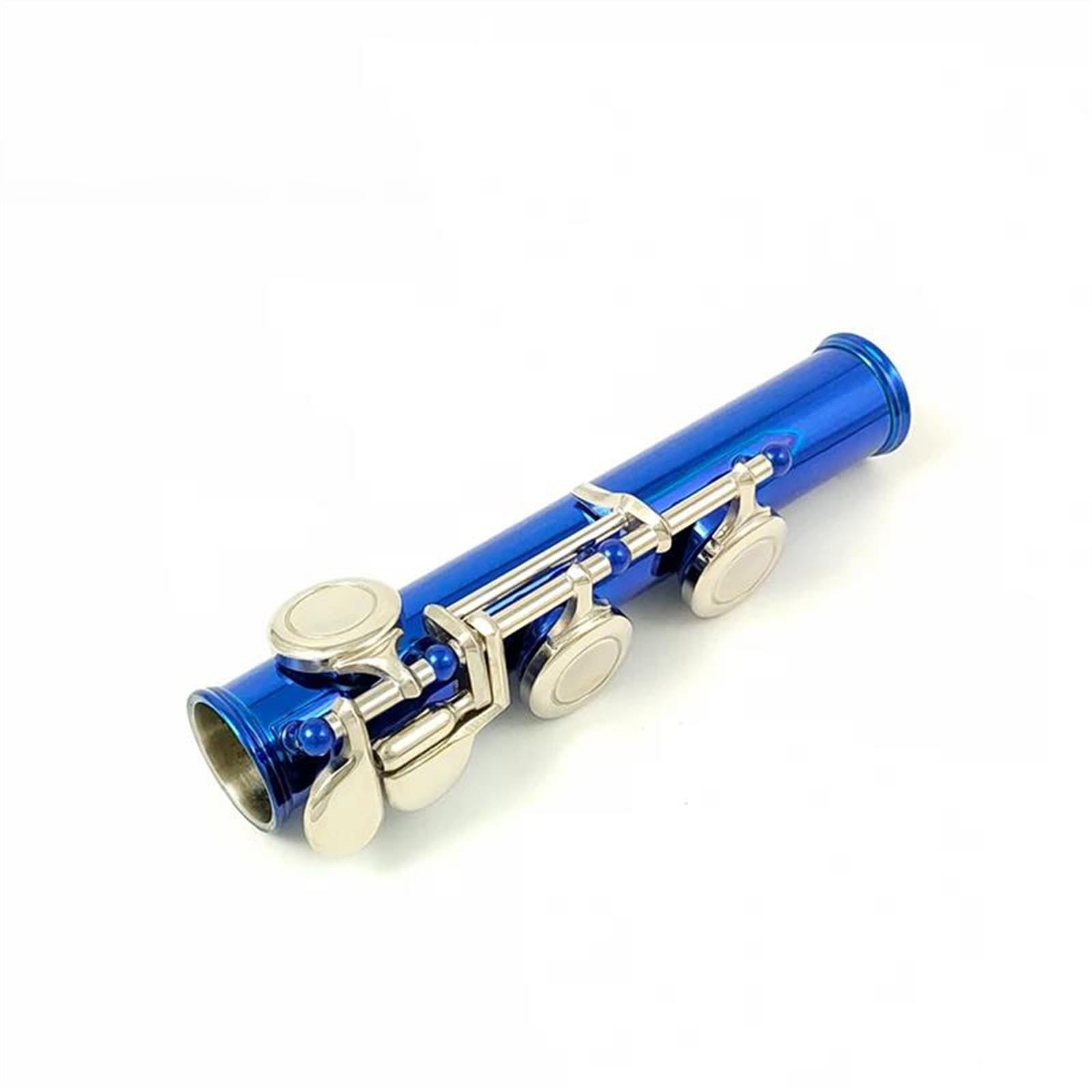 Flauto Traverso Flauto Placcato In Nichel Blu Con Chiave E 16 Fori Ravvicinati Chiavi C Strumento Cupronichel