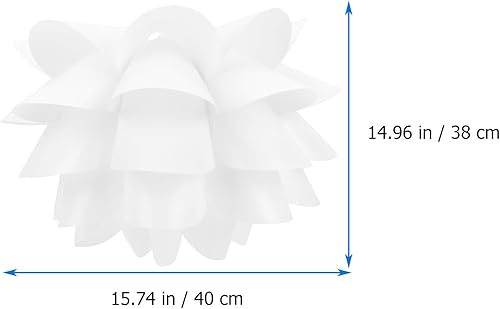 Miniatura 2 de Angoily Cubiertas de lámpara, pantalla de lámpara colgante con forma de flor de loto de 15.7 in, pantalla blanca para lámpara de techo decorativa,