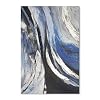 YPY Blue Abstract Canvas Wall Art: Sea Wave Hand Painted Textured Paintings Living Room Decor, Black Grey Modern Picture Print Artwork Huge Framed Poster Home Decoration 24 x 36