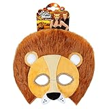 W WIDMANN MILANO Party Fashion - Augenmaske, Maske für Erwachsene, aus Plüsch, Tiermaske, Party Animal ...