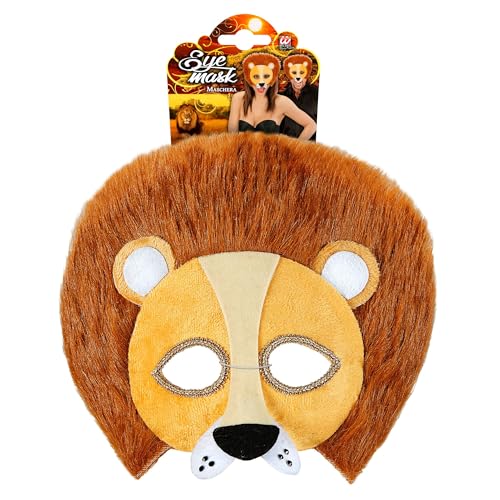 W WIDMANN MILANO Party Fashion - Masque pour les yeux, masque pour adultes, en peluche, masque animal, Party Animal