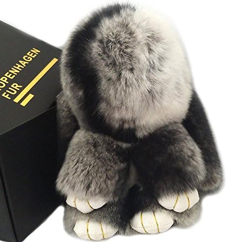 Valpeak Real Rabbit Keychain Fluffy Bunny Keychain Fur Bag Charms Car Handbag Keyring