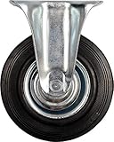 FIXED CASTER W. BLACK RUBBER 200MM