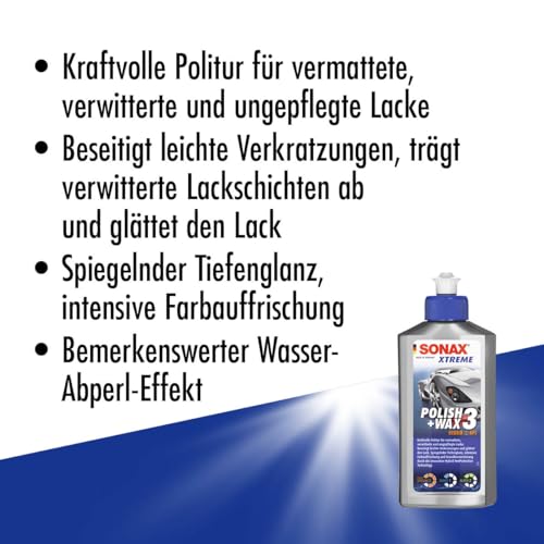 SONAX XTREME Polish+Wax 3 (250 ml) kraftvolle Politur für matte, verwitterte und ungepflegte Lacke | Art-Nr. 02021000 – Ansicht 3