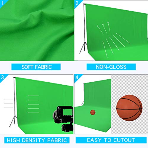 Issuntex 10X20 Ft Background Muslin Backdrop, Photo Studio, Collapsible High Density Screen For Video Photography And Television-Green #TOP2