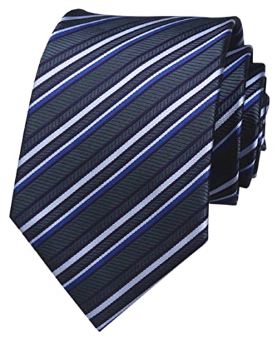 Image of Elfeves Men's Modern Striped Patterned Formal Ties College Daily Woven Neckties