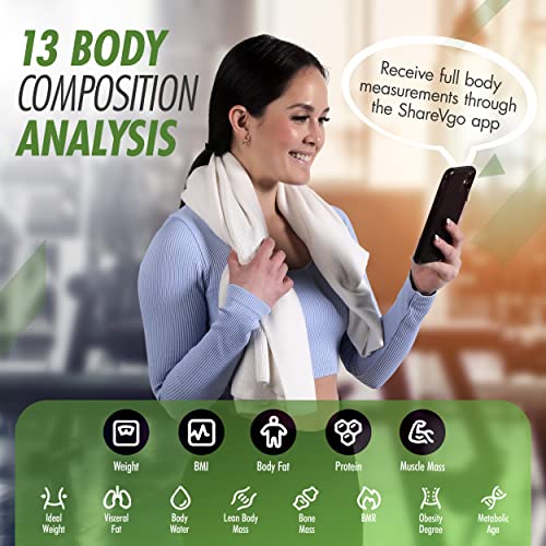 Sharevgo Smart Weight Scale Body Composition Monitor Bluetooth Body Fat Scale With App For Weight, Fat, Water, Bmi, Bmr, Muscle Mass, And Trending Analysis - Sws100 #TOP2