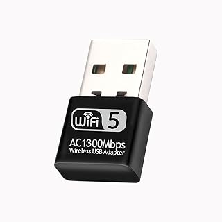 AC1300 USB WiFi Adapter, 2.4G/5G Dual Band Wireless Network Adapter for Desktop WiFi Dongle USB 3.0, Tiny Size Wirelss Receiver for PC Support Windows 11/10/8.1/8/7/XP, Mac OS 10.9-10.15
