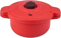 Ioensy Panela de pressão para micro-ondas, multicooker com tampa, cabo anti-escaldante, resistente ao calor, sem fogo, para uso doméstico, panela pequena