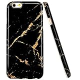 iPhone 6 Case, iPhone 6S Case, JAHOLAN Black Gold Marble Design Slim Shockproof Clear Bumper TPU Soft Case Rubber Silicone Cover for Apple iPhone 6 6s