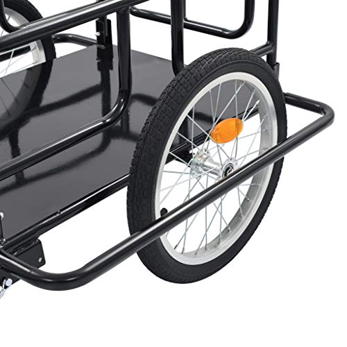 Festnight Bike Cargo Trailer 51.2"X28.7"X19.7" Steel Black #TOP3