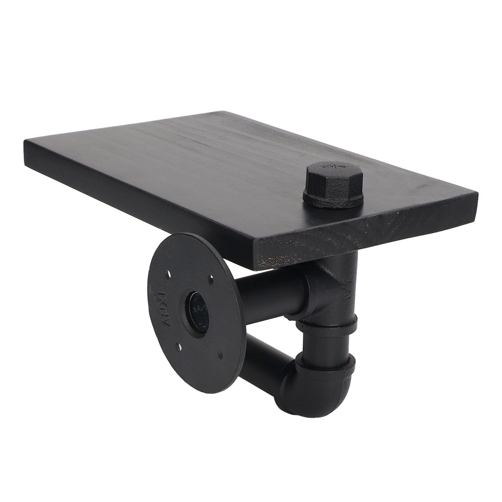 Scaffale porta carta igienica, portarotolo da parete con struttura in legno massello e ferro, dispenser rustico di tissue in stile industriale per bagno, casa e dormitorio
