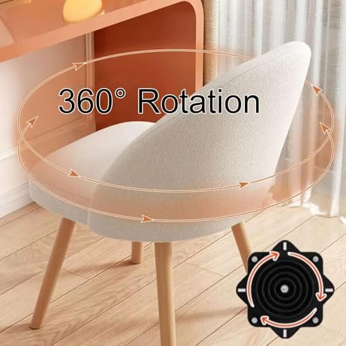 Silla de maquillaje giratoria ergonómica para evitar dolores de espalda en tocador 4