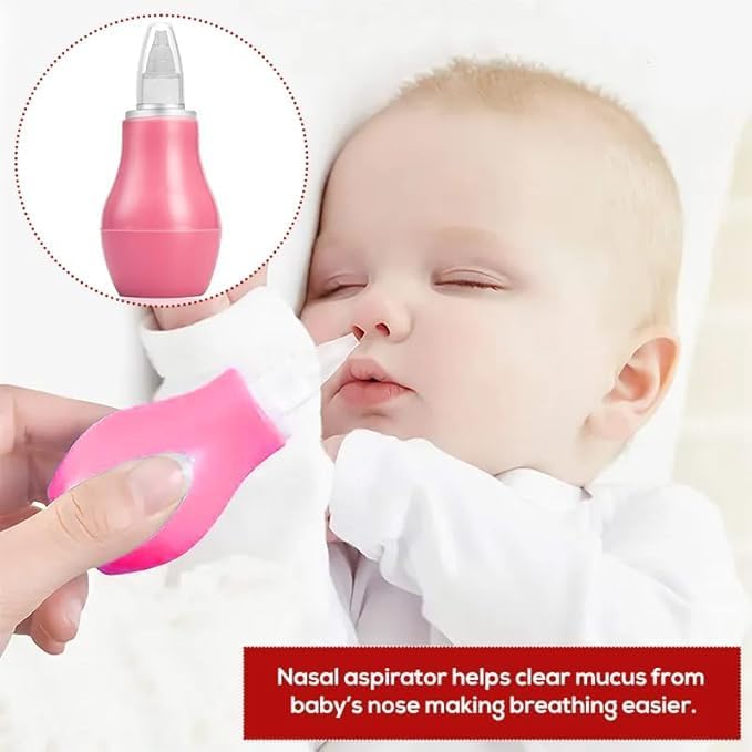 Image of Safe-O-Kid Baby Grooming Care Kit | 1 Nasal Aspirator, 1 Silicone Medicine Feeder, 1 Grooming Set, 1 Baby Cap Mitten Bootie Set & 1 Bath Shampoo Cap | BPA-Free Baby Care Essentials | Assorted