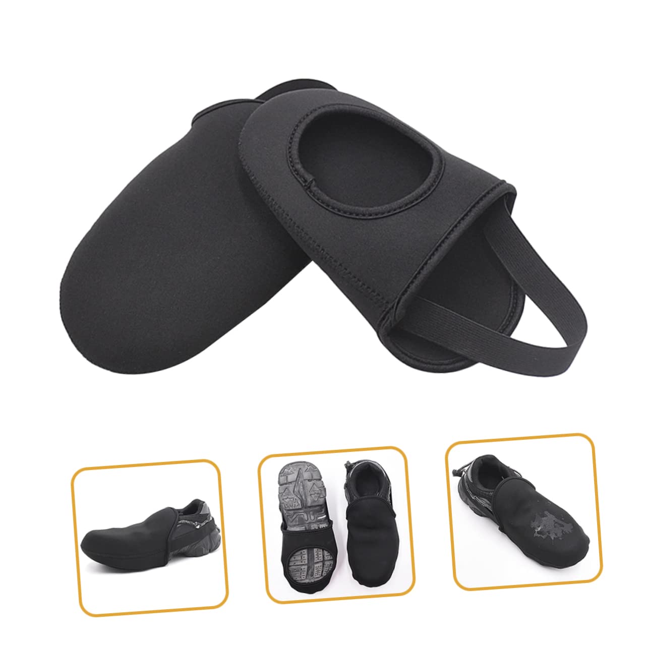 Toyvian Cubrezapatillas de Ciclismo Protector Lana Tobillo Proteger mi Cubierta de Zapato a Prueba de Lluvia en Bicicleta Cubiertas de Zapatos Calientes Sobrecoste Neopreno Negro