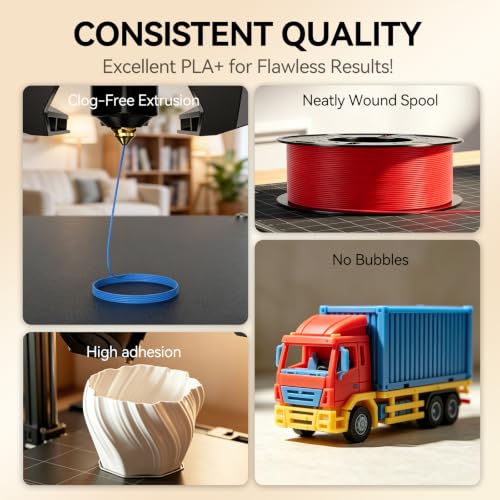 Image of Kingroon PLA Plus(PLA+) 3D Printer Filament, Dimensional Accuracy + /- 0.03 mm, 1 kg Spool(2.2lbs), 1.75 mm,White