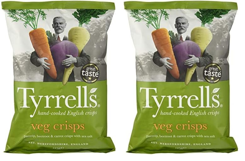 Tyrrell's, Patata de bolsa - Chips de Verdura -125 gr (Paquete de 2)
