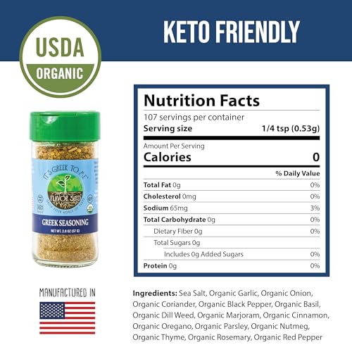 Flavor Seed It'S Greek To Me, Organic Greek Seasoning Blend, Kabob, Tzatziki & Gyro Seasoning, Carnivore & Keto Friendly, Mediterranean Diet Organic Spices And Seasonings, Non Gmo, Preservative Free thumb #4